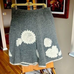 Wool embroidered skirt!  Falls at the knees.